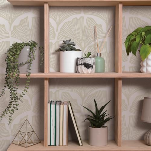 Tempaper x Novogratz Waverly White Feather Palm Removable Peel and Stick Wallpaper, 20.5 in X 16.5 ft, Made in The USA - color: Waverly White, size: 20.5" x 198"