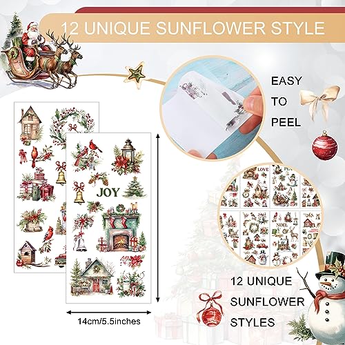 Lincia 10 Sheets Christmas Rub on Transfers for Crafts, Cute Holiday - style: Cute Holiday