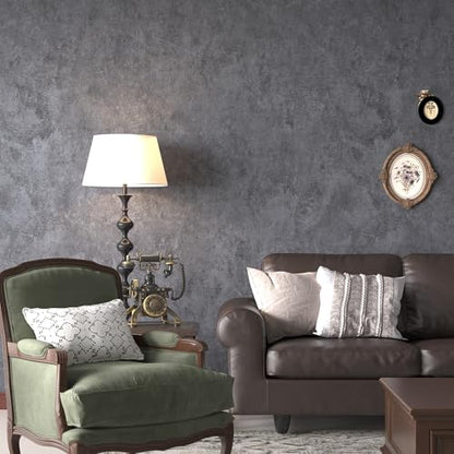 3yecao Grey Concrete Wallpaper Peel and Stick Gray Concrete Contact Paper - color: Light Blue Grey, size: 16" x 591"