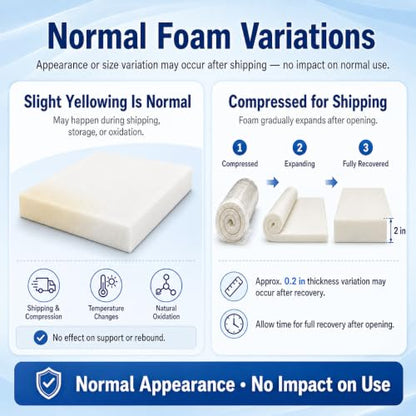 Welacer Upholstery Foam Pad, 0.9x24x72in Soft Cushion Replacement - size: 72x24x0.9in