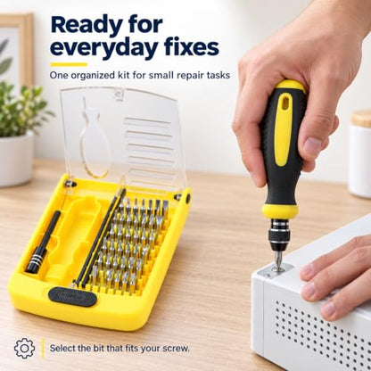 38 PCS Precision Screwdriver Set Electronics Repair Tool Kit - color: Black Yellow, size: 38PCS