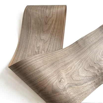 Natural Wood Veneer, Thin Veneer Sheets, Furniture/Boxes/Wooden Crafts Production and Renovation, Handmade DIY (Walnut) - color: Walnut / 11″ x 95″