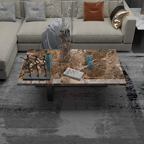 Dark Brown Marble Paper Thick Glossy Countertop Contact Paper for Kitchen Bathroom Self Adhesive Waterproof Granite Wallpaper Stick and Peel Counter Top Laminant Marble Vinyl Countertop Wrap - color: Dark Brown, size: 16" x 197"