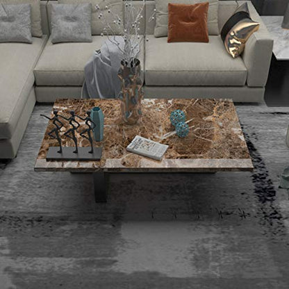 Dark Brown Marble Paper Thick Glossy Countertop Contact Paper for Kitchen Bathroom Self Adhesive Waterproof Granite Wallpaper Stick and Peel Counter Top Laminant Marble Vinyl Countertop Wrap - color: Dark Brown, size: 16" x 197"