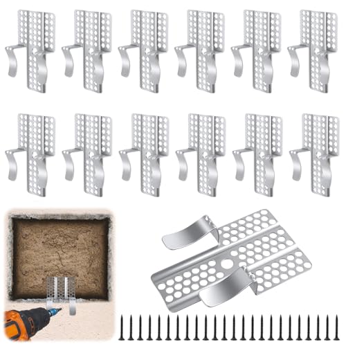Drywall Repair Clips 12 Pcs with Screws Stainless 1/2 Inch