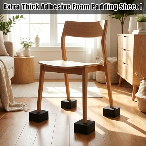 4 Pcs 2" Thick Foam Padding Sheet with Adhesive Backing Closed Cell - color: Black, size: 2 Inch Thick, 4 x 4 Inches