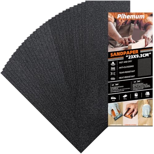 30 PCS Wet Dry Sandpaper 100 Grit Sheets for Polishing & Finishing - color: 100G, size: 9x3.6 Inch