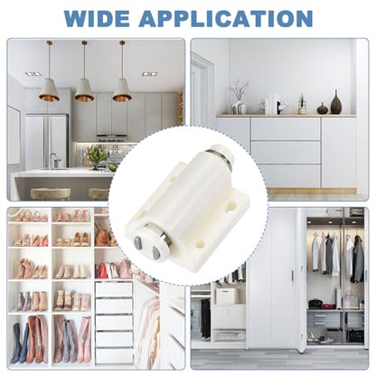 uxcell Touch Catch Magnetic Press Latch for Cabinet Door Cupboard Drawers White 4pcs - color: White