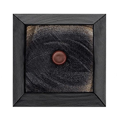 3 in. x 3-7/8 in. Unfinished Solid Hardwood Square Bun Foot | 4 Pack with 4 Free Insert Nuts and Drill Bit - color: Espresso