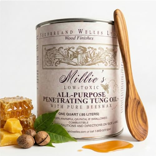 Millie's Tung Oil Cutting Board Oil with Beeswax - Food Safe Wood Oil Finish - Butcher Block Oil - 32 OZ Made in USA