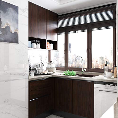 TOTIO Extra Wide Wood Grain Contact Paper Dark Brown 31.5x157in Thick Matte Black Walnut Textured Wallpaper Peel Stick Waterproof Self Adhesive Furniture Stickers Vinyl Wall Stickers Chocolate Brown - color: Chocolate Brown, size: 31.5" x 157"