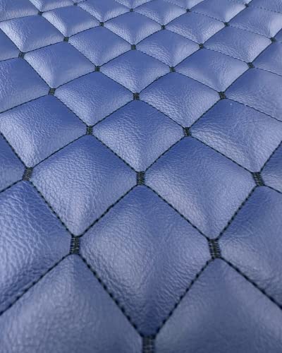 Vinyl Quilted Foam Fabric with 3/8" Foam Backing Upholstery / 52" Wide/Sold by The Yard/FABRIC EMPIRE (Blue, Diamond 2" x 3") - color: Blue, size: Diamond 2" x 3"