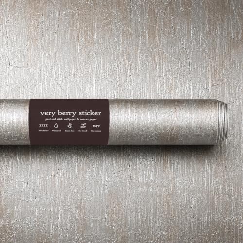 Very Berry Sticker Silver Peel and Stick Wallpaper (24" x 78", 1 Pack) - color: Silver, size: 24" x 78"