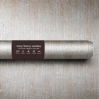 Very Berry Sticker Silver Peel and Stick Wallpaper (24" x 78", 1 Pack) - color: Silver, size: 24" x 78"