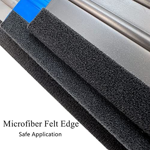 3 Piece Felt Edge Squeegee, 4inch - 5inch - 6inch Vinyl Wrap Squeegee, Scratch-Free for Decals, Adhesive Vinyl, Window Film, Wallpaper - color: Three Colors