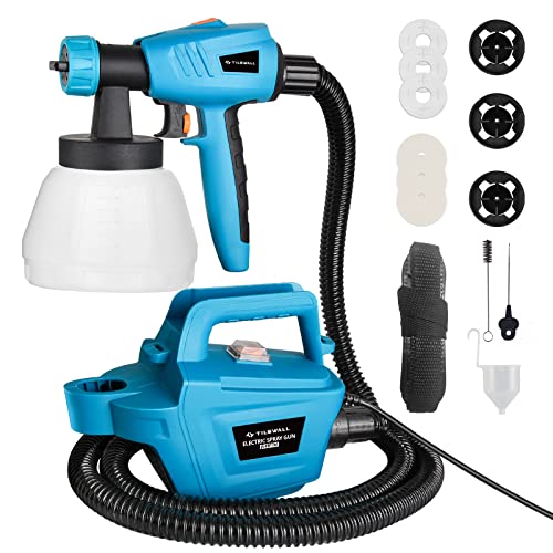Tilswall Paint Sprayer, 800W HVLP Electric Spray Paint Gun (Blue) - color: Blue