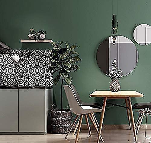 Dimoon 590''x23.6'' Green Peel and Stick Wallpaper Contact Paper Modern Self Adhesive Wall Paper Removable Renter Friendly Textured Solid Color Shelf Cabinet Vinyl Roll (590''x23.6'',Dark Green) - color: Dark Green, size: 23.6" x 590"