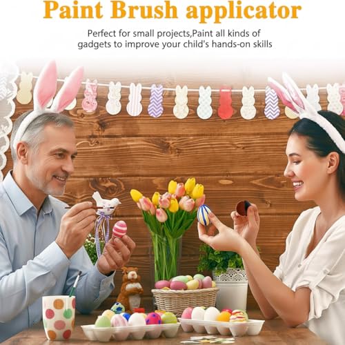 Boao 8 Pcs Flat Paint Brushes Applicator for Painting Bulk, Black and Brown - color: Black and Brown