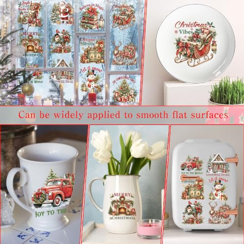Christmas Rub on Transfers for Crafts, Vintage Transfer Furniture Decals - style: Vintage Christmas 01