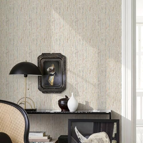 JiffDiff Woven Wallpaper Peel and Stick 17.3" x 1200" Colorful Paint Grasscloth Contact Paper Textured Waterproof Self Adhesive Stick on Wallpaper(14.4 sq. ft Gray) - color: Gray, size: 17.3" x 1200"