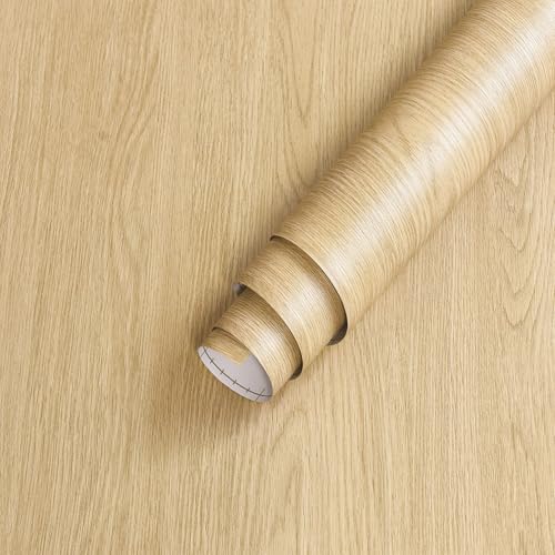 Light Wood Contact Paper for Countertops Cabinets 16x78 inch Matte Thick Wooden Peel and Stick Wallpaper Waterproof Removable Self-Adhesive Wood Vinyl Wrap for Table Desk Furniture Decorative - size: 16" x 78"