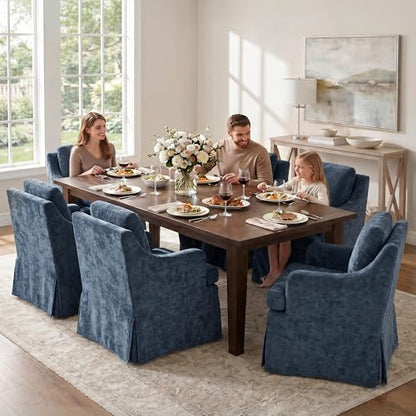 Usaint Upholstered Dining Chairs Set of 4, Dining Room Chairs with Casters - size: 4