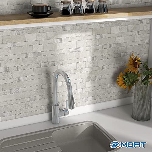 Stone Peel Stick Backsplash Tiles Kitchen Wall Cement Grey 5pcs - color: Cement Grey, size: 5sheets