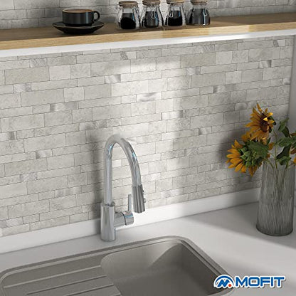 Stone Peel Stick Backsplash Tiles Kitchen Wall Cement Grey 5pcs - color: Cement Grey, size: 5sheets