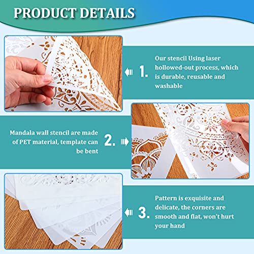 Outus 12 Pcs Mandala Stencils for Painting