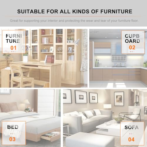 POPETPOP 4 pcs Solid Wood Furniture feet Carved Decorative Sofa Legs European Style Table Supports for Couch Bed Bench Dresser 3.93 X 2.36 X 2.36 in