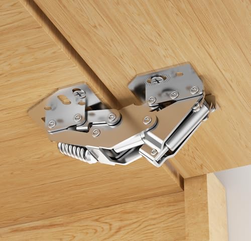 Chibery 2 Pack 90° RV Cabinet Hinges, Heavy Duty Surface Mount Soft Close Accessories, Face Frame & Frameless, Self Closing, No Pre-Drilled Cup Hole for Cabinets, Camper Van, Trailer, Vehicle-Mounted