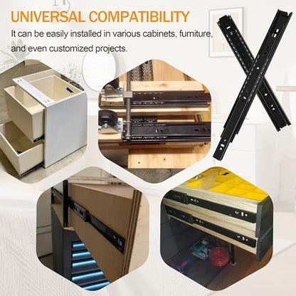 Drawer Slides Cabinet Slides 3-Section Full Extension Ball Bearing