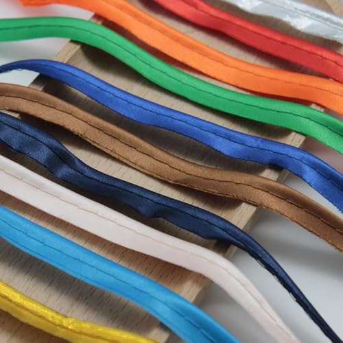 Yalulu 20 Meters Edge Sewing Ribbon Bias Piping Trim Lip Cord Trim for Upholstery Trimming Home Textile (Navy Blue)