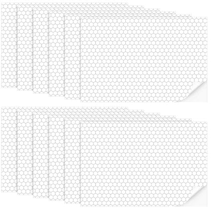 Flutesan 12 Pcs Miniature Dollhouse Wallpaper, Hexagonal Grid - style: Hexagonal Grid