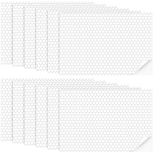 Flutesan 12 Pcs Miniature Dollhouse Wallpaper, Hexagonal Grid - style: Hexagonal Grid