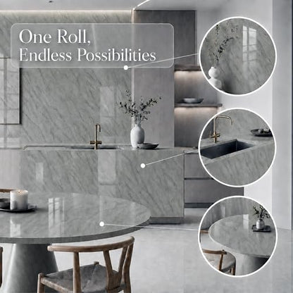 Very Berry Sticker Marble Contact Paper (Deep Gray, 24" x 78", 1 Pack) - color: Deep Gray, size: 24" x 78"