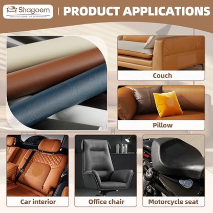 Shagoom Leather Repair Kits, Large Vinyl Repair Patch for Couches Furniture - color: Light Brown, size: 17X79 inch