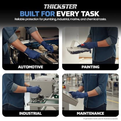 SAS Safety 6604 Thickster X-Large Textured Exam Grade Latex Gloves - size: X-Large