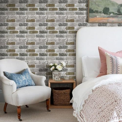 Commomy Faux Brick Peel and Stick Wall Panels 10 pcs 11.8" x 11.8" - color: Brick-TU