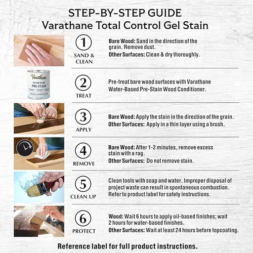 Varathane Total Control American Walnut Gel Stain - color: American Walnut, size: Half Pint (Pack of 1)
