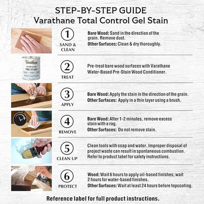 Varathane Total Control American Walnut Gel Stain - color: American Walnut, size: Half Pint (Pack of 1)