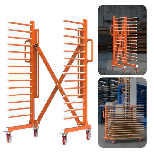 MOOFI 15-Shelf Door & Cabinet Door Paint Drying Rack–Heavy-Duty Metal Rack for Painting,Staining & Curing Doors,Cabinet Doors,Trim & Wood Panels– Space-Saving Drying System for Shops & Remodeling Pros - color: 15 Shelves