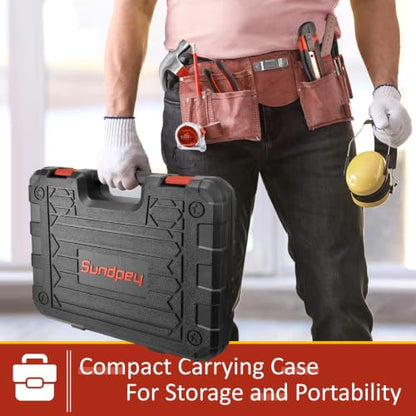 Sundpey 148 Pcs Portable Basic Hand Repair Home Tool Kit Set with Case Red - color: Red
