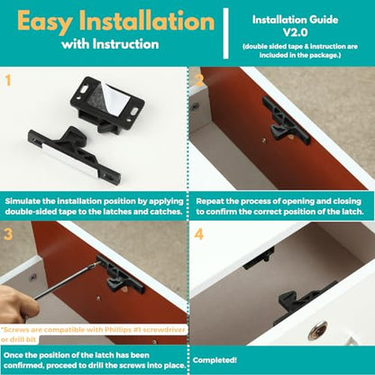 RV Drawer Latches and Catches, 4 Pack RV Cabinet Door Latches and Catches