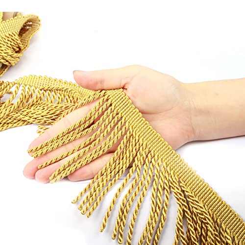 5 Yard Curtain Bullion Fringe Trim-Rayon Tassel Embellishments - color: gold