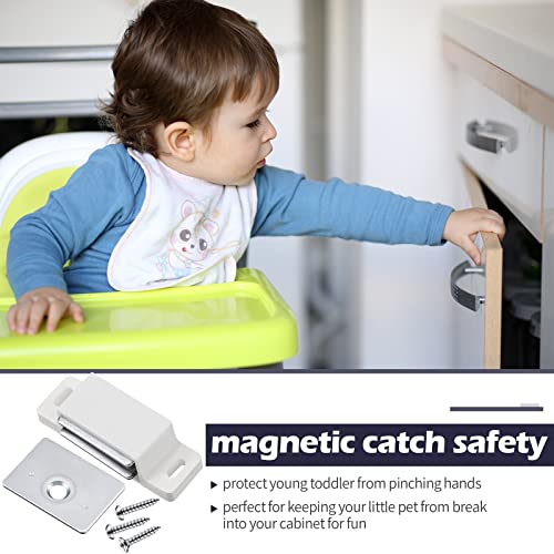 Moxweyeni 24 Pack Cabinet Magnets Magnetic Door Catch 15lb, White - color: White