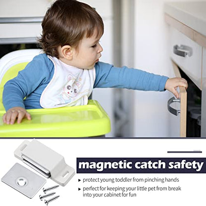 Moxweyeni 24 Pack Cabinet Magnets Magnetic Door Catch 15lb, White - color: White