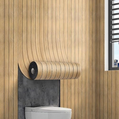 Thick Wood Slat Wall Panels, Modern 3D Peel and Stick, 15.75"x118" Self-Adhesive Accent Wall with Sound Dampening for TV Wall and Ceiling, Bedroom, Home Office, Brown, 13 Sq Ft - color: Brown