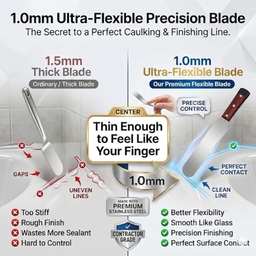9-Piece Professional Caulking Spatula Set with Wooden Handle - size: 9pcs