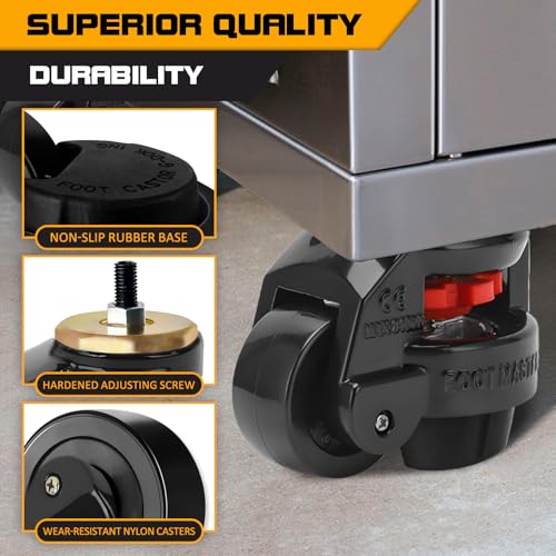 Leveling Stem Casters, Heavy Duty Leveling Casters, Load Capacity 6600 Lbs - size: 3 INCH